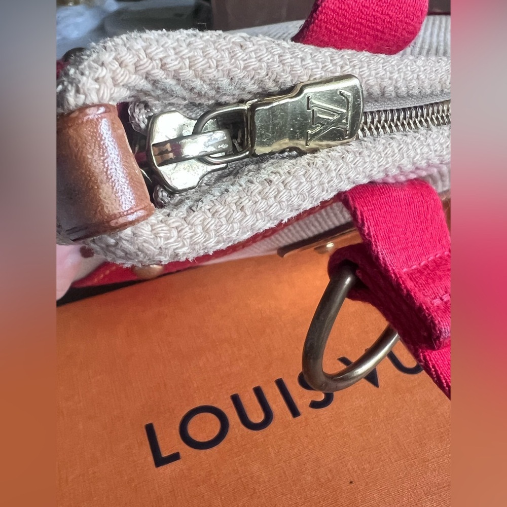 Louis Vuitton Antigua Cabas PM Handbag Small Tote Beige Red Limited Edition Bag - Picture 5 of 16